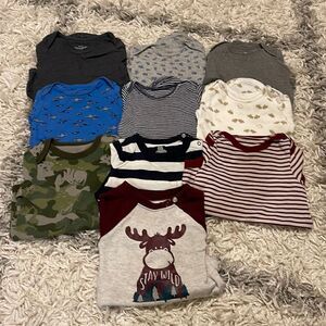 Bundle of ten Long Sleeve Onesies 6-12 months